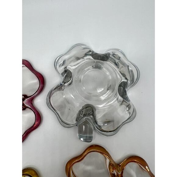 Vintage Set of 4 MCM Glass Four Leaf Clover Trinket Dish or Bridge Bowl - Picture 6 of 11